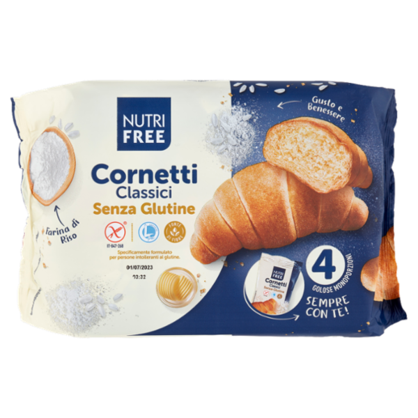 Nutrifree Cornetti Classici Senza Glutine 4 Monoporzioni 200 g