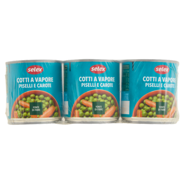 Selex Piselli e Carote al Vapore 3x150 g