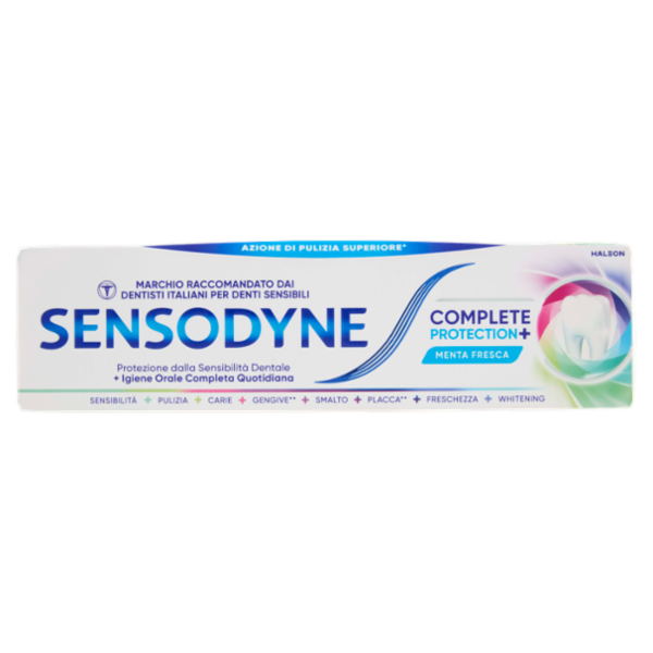 Sensodyne Complete Protection+, Dentifricio Denti Sensibili, Igiene orale completa 75 ml