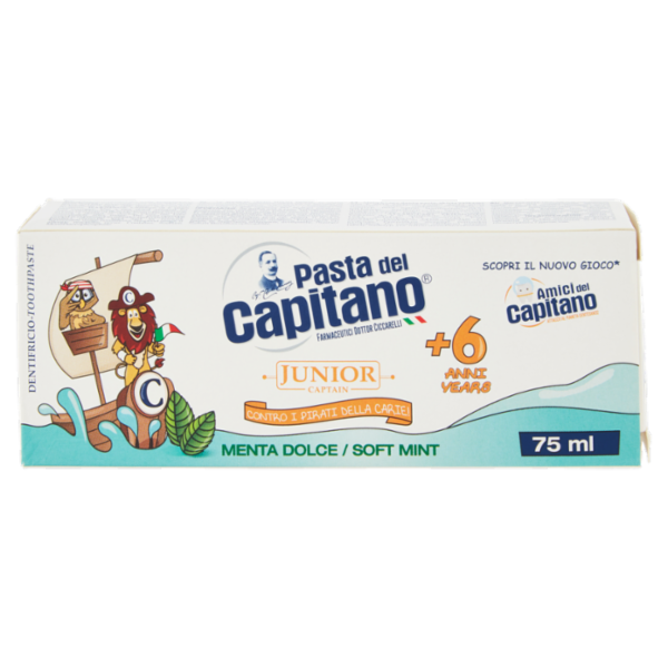Pasta del Capitano Junior Captain +6 Anni Menta Dolce 75 ml