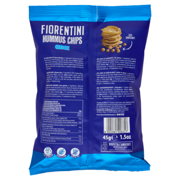 Fiorentini le Originali Hummus Chips Ceci 45 g