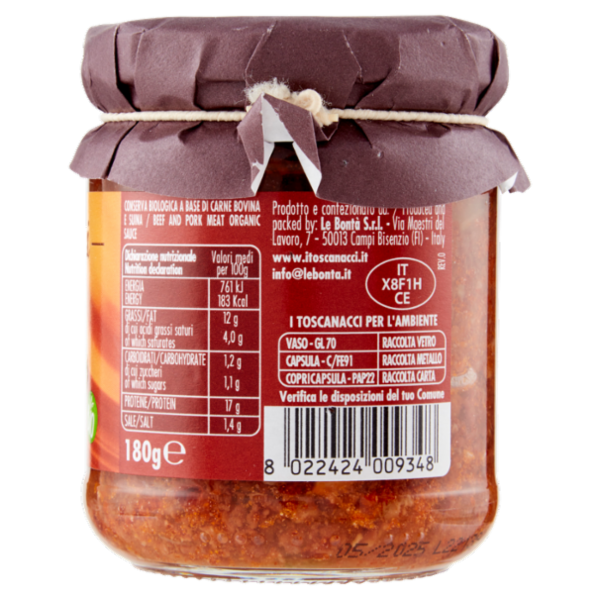 I toscanacci Ragù Toscano Bio 180 g