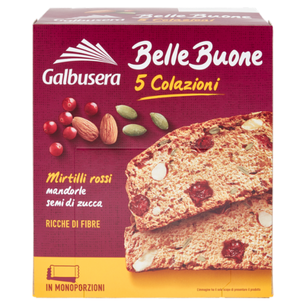 Galbusera BelleBuone 5 Colazioni Mirtilli rossi mandorle semi di zucca 5 x 40 g