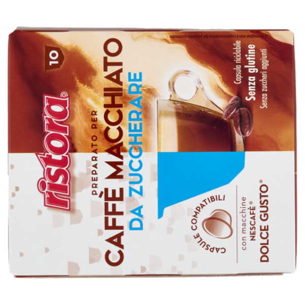 ristora Caffè Macchiato da Zuccherare Capsule Compatibili con Macchine Nescafè Dolce Gusto 10 x 5 g