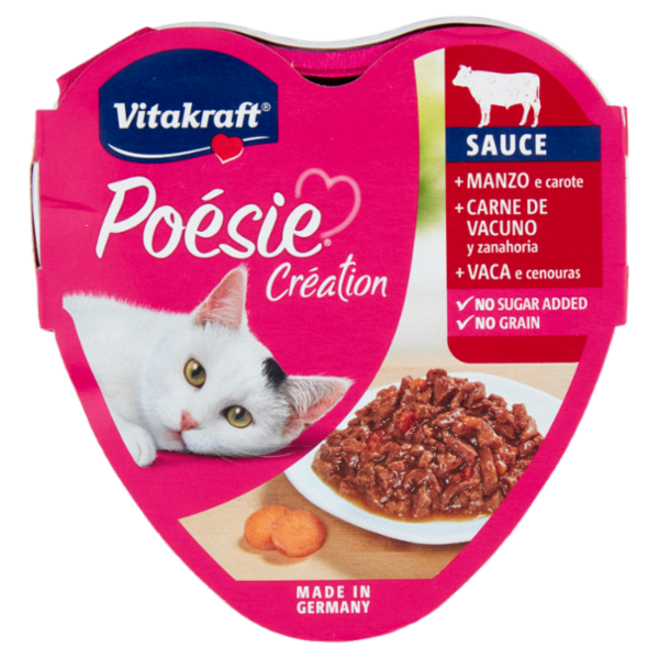 Vitakraft Poésie Création Sauce + Manzo e carote 85 g