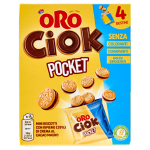 Oro Ciok Pocket Mini Biscotti Ripieni Di Crema Al Cacao Magro - 4 x 40 g