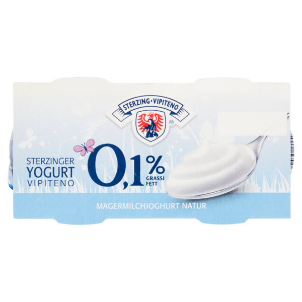 Sterzing Vipiteno 0,1% Grassi Yogurt Magro Bianco 2 x 125 g