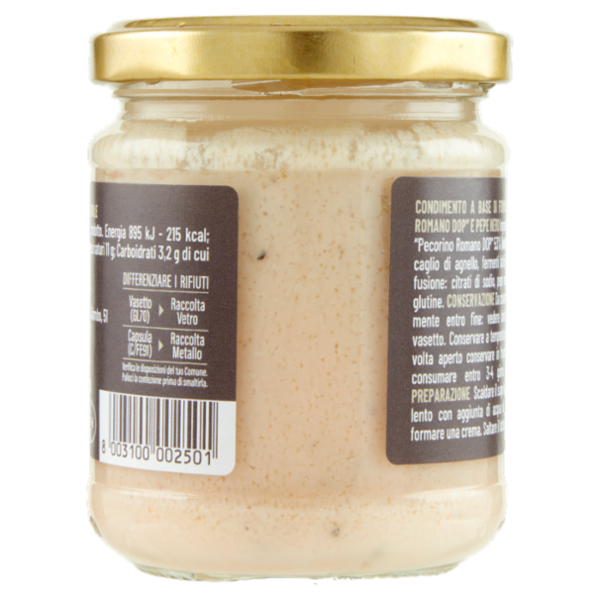 Selex Saper di Sapori Sugo Cacio e Pepe con Pecorino Romano D.O.P. 180 g