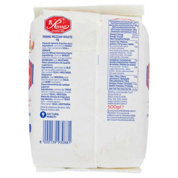 Russo Penne Mezzani Rigate 15 500 g