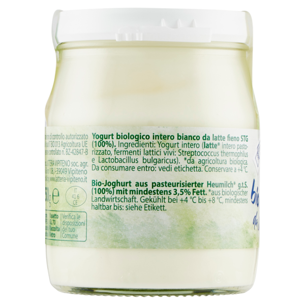 Sterzing Vipiteno bio yogurt da latte fieno bianco 150 g