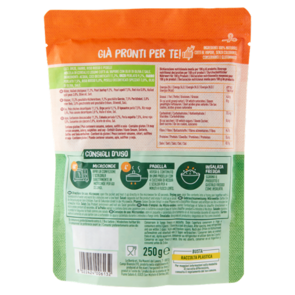 Nuova Terra Già Pronti per Te! Ceci, Orzo, Farro, Riso Rosso e Piselli 250 g