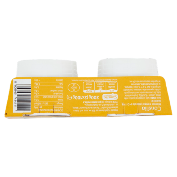 Consilia Ricotta Senza Lattosio 2x100 g