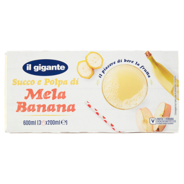 IL GIGANTE Succo e Polpa di Mela Banana 3 x 200 ml