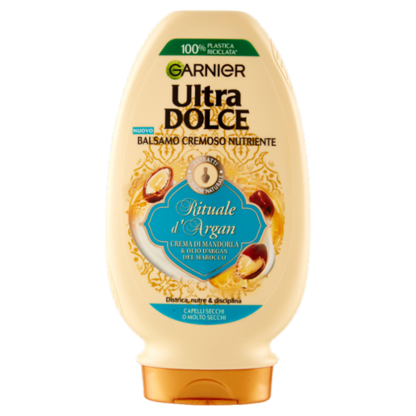 Garnier Ultra Dolce Balsamo capelli crema di Mandorla e Olio d'argan per capelli molto secchi, 200ml