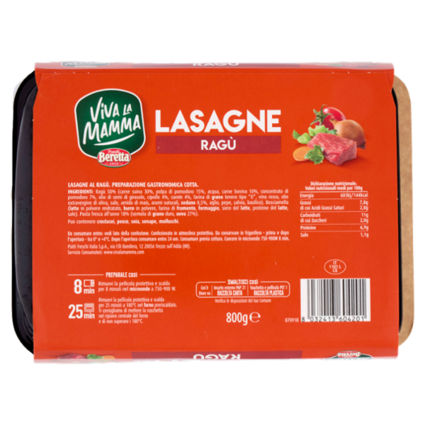 Viva la Mamma Lasagne Ragù 800 g