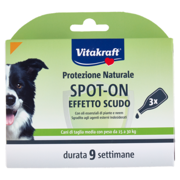 Vitakraft Spot-on Effetto Scudo Cani di taglia media con peso da 15 a 30 kg 3 pezzi da 2 ml