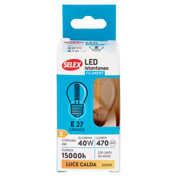 Selex Lampadina Led Minisfera E27 4W Luce Calda