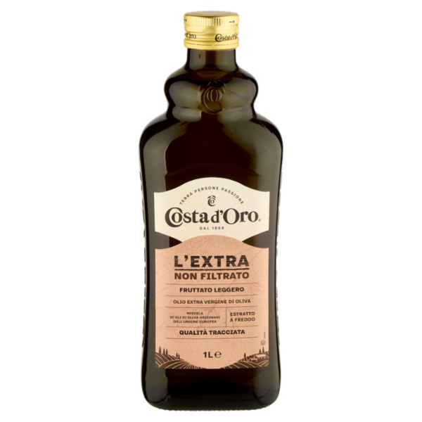 Costa d'Oro l'Extra Non Filtrato Fruttato Leggero Olio Extra Vergine di Oliva 1 L