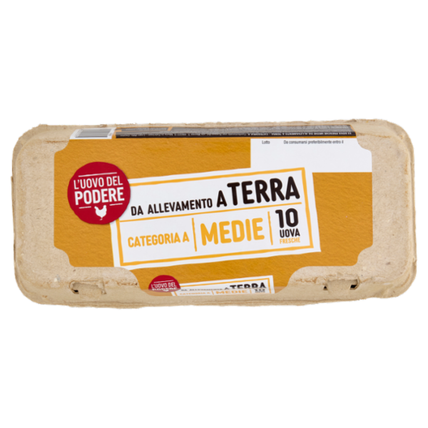 L'Uovo del Podere 10 Uova Fresche da Allevamento a Terra Medie