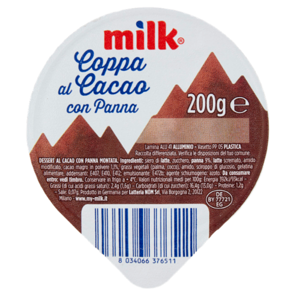 Milk Coppa al Cacao con Panna 200 g