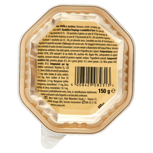 Cesar ricette di campagna con Tenero Vitello e Tacchino 150 g