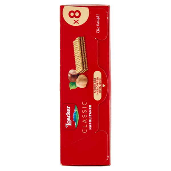 Loacker Classic Napolitaner Wafer con crema alle Nocciole 100% Italiane Wafers 45gx8