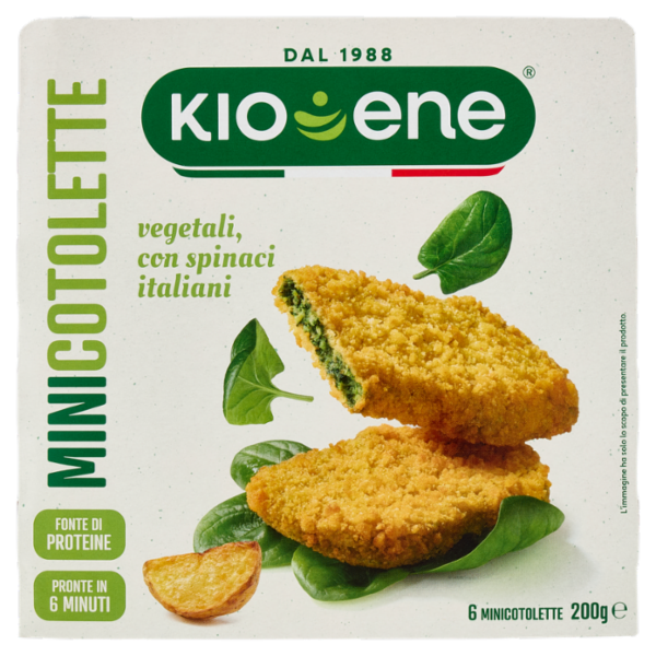 Kioene 6 Minicotolette vegetali, con spinaci italiani 200 g