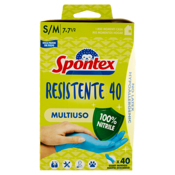 Spontex Guanti Usa&Getta Resistente 40 tg S/M