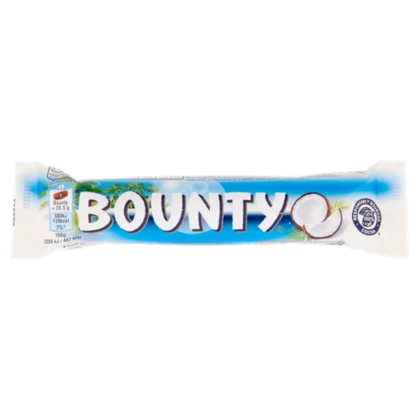 Bounty Barretta Snack di Cioccolato al Latte Ripiena al Cocco, 57g