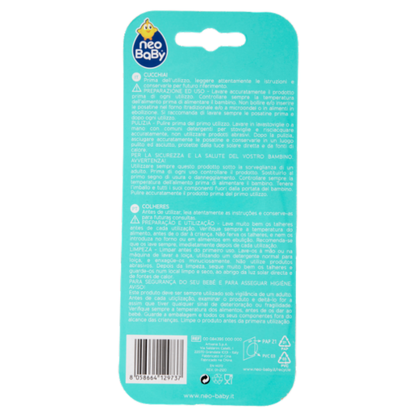 neo Baby Cucchiaini Soft 12m+ Verde 2 pz