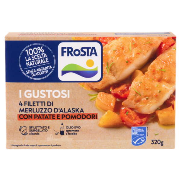 FRoSTA i Gustosi 4 Filetti di Merluzzo d'Alaska con Patate e Pomodori 320 g