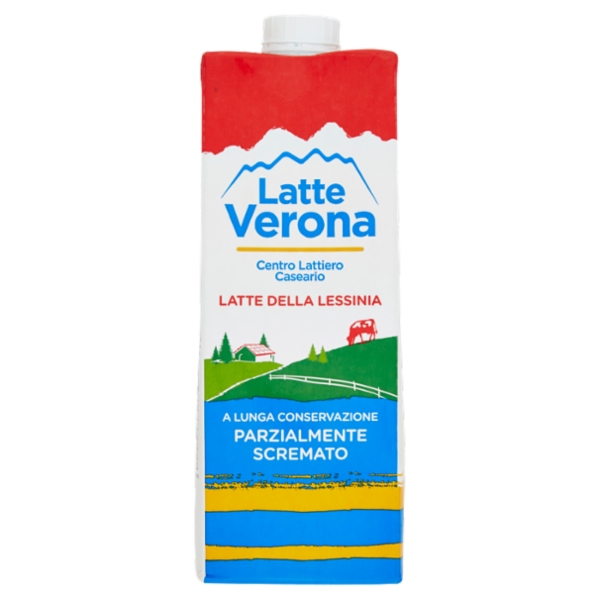 Latte Verona Latte della Lessinia a Lunga Conservazione Parzialmente Scremato 1 litro