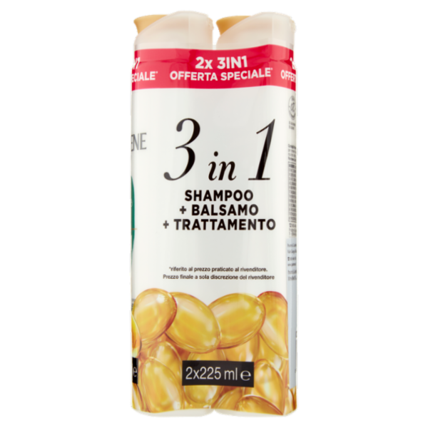 Pantene Pro-V 3in1 Shampoo+Balsamo+Trattamento Lisci Effetto Seta 2x225 ml