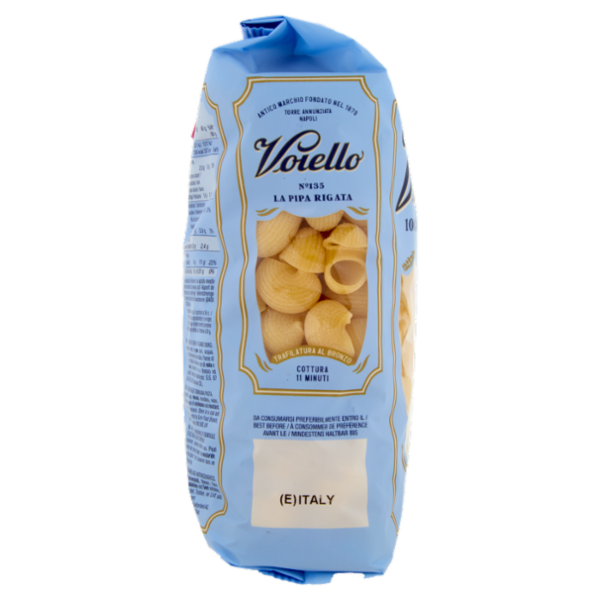 Voiello Pasta La Pipa Rigata N°135 Grani 100% italiani Trafilata Bronzo 500g