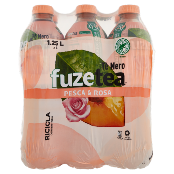 FUZE TEA, Tè Nero Pesca con una nota di Rosa PET 6 x 1,25L