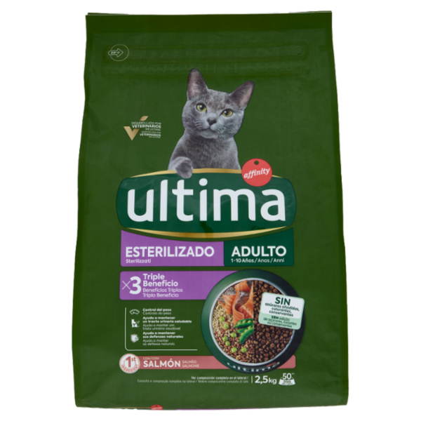 ultima Cat Sterilizzati Adulto 1-10 Anni con Salmone 2,5 kg