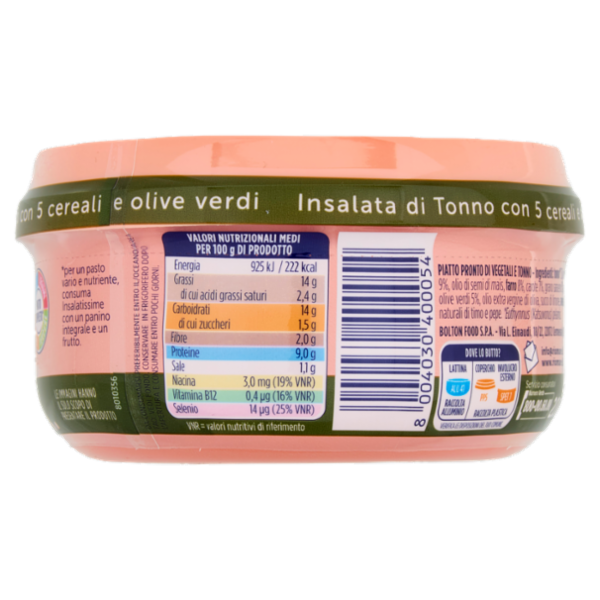 Rio mare Insalatissime Insalata di Tonno 5 Cereali con grano saraceno e olive verdi 200 g