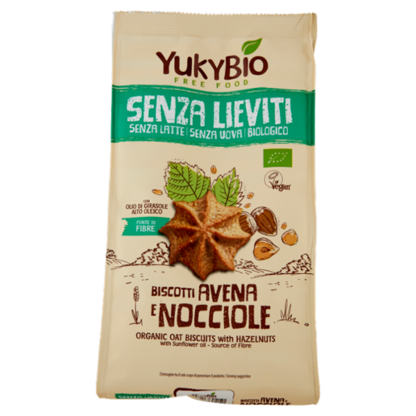 YukyBio Senza Lieviti Biscotti Avena e Nocciole 200 g