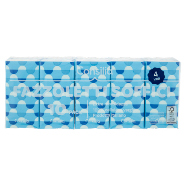 Consilia Fazzoletti di Carta 4 Veli 9x10 pacchetti