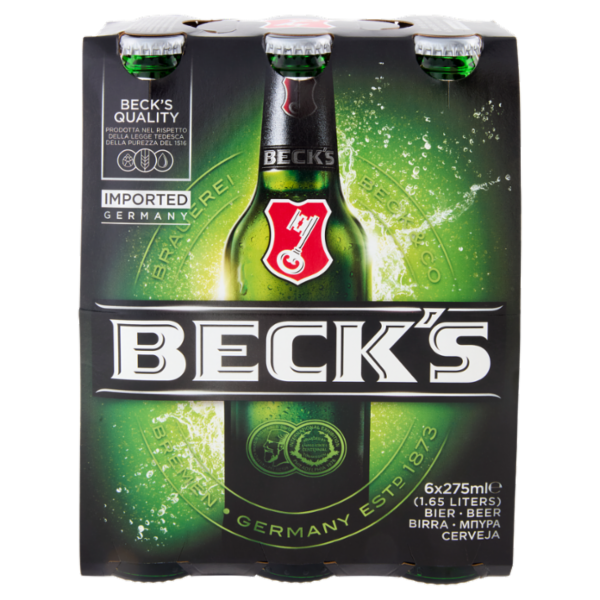 BECK'S Birra pilsner tedesca bottiglia 6x27,5cl