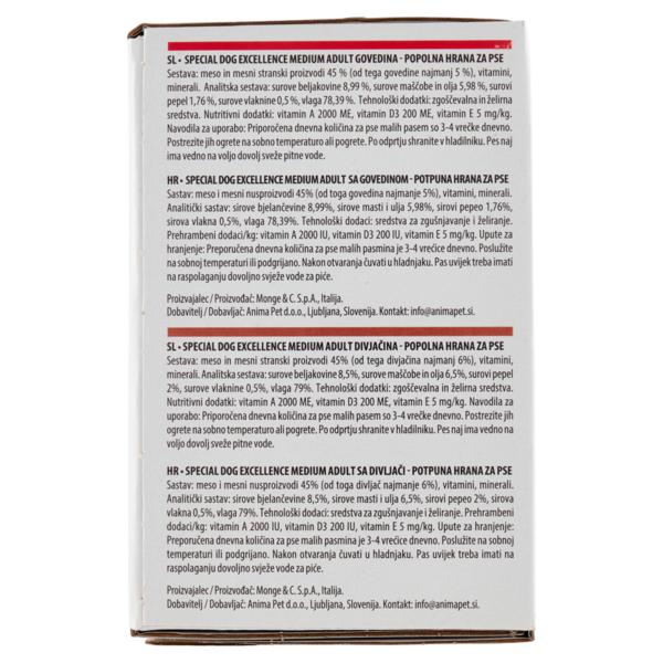 Special Dog Excellence Adult Medium Bocconcini in Salsa con Manzo, con Selvaggina 12 x 100 g