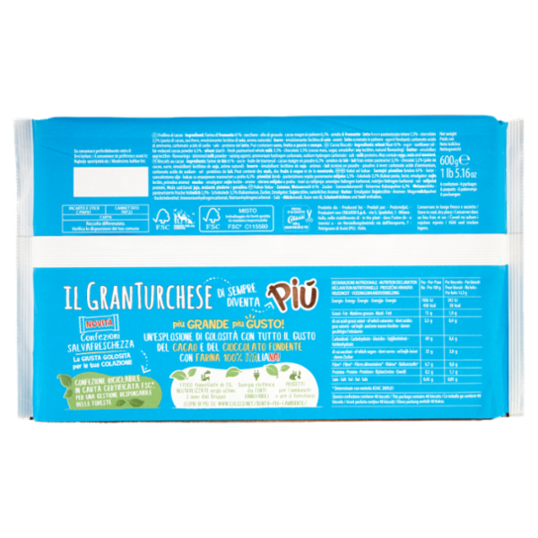 Colussi il GranTurchese Più Cacao e Cioccolato 600 g