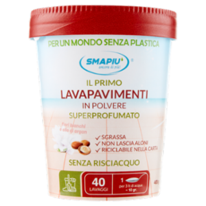 Smapiù Il Primo Lavapavimenti In Polvere Superprofumato Fiori Bianchi e Olio Di Argan 400 g