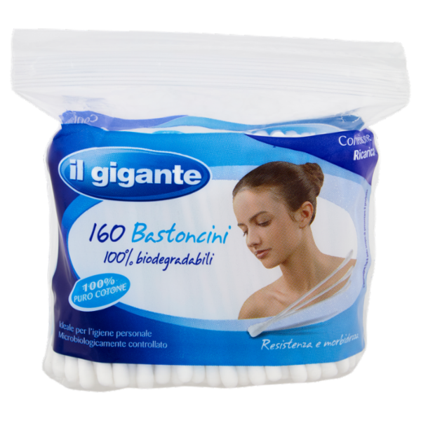 IL GIGANTE Bastoncini 100% biodegradabili Confezione Ricarica 160 pz