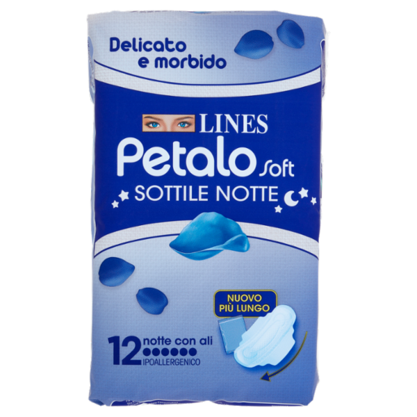 Lines Petalo Soft Sottile notte con ali 12 pz