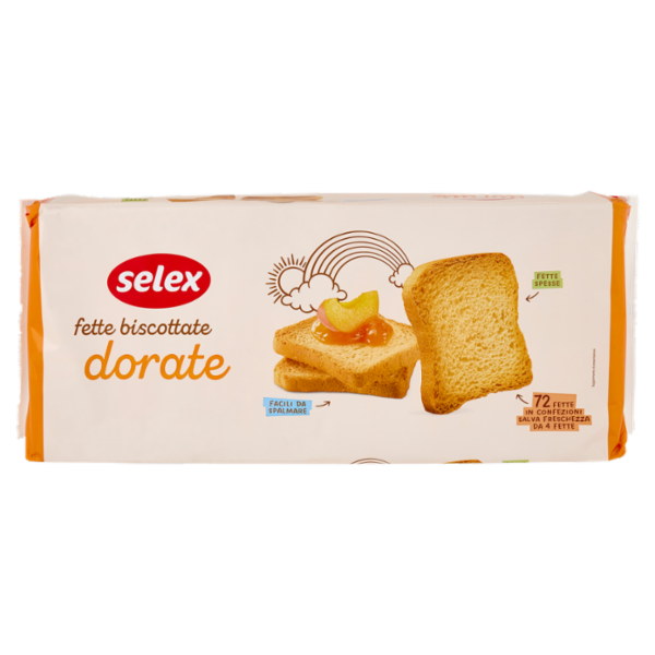 Selex Fette Biscottate Classiche in Confezioni Salvafreschezza 18x4 fette 640 g