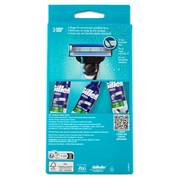 Gillette Mach3 Rasoio da Uomo a 3 Lame, 1 Manico + 2 Lamette