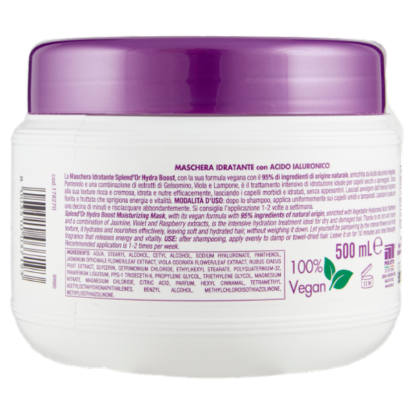 Splend'Or Maschera Idratante con Acido Ialuronico Hydra Boost 500 mL
