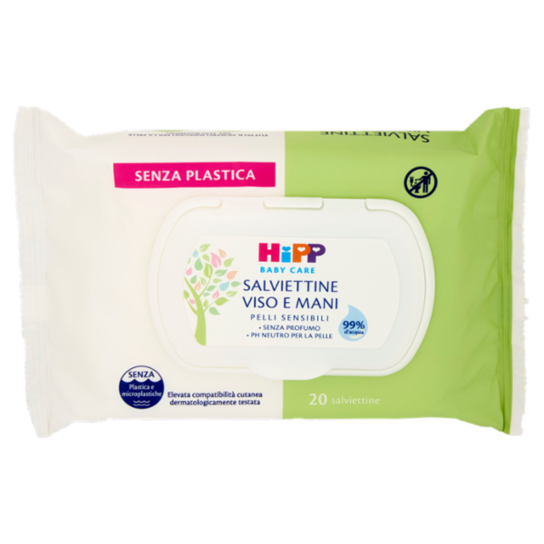 Hipp Baby Care Salviettine Viso e Mani Pelli Sensibili 20 pz