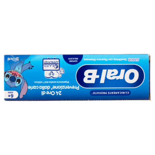 Oral-B Junior Dentifricio con Fluoruro Stannoso 6+ Anni Disney Stitch 75 ml